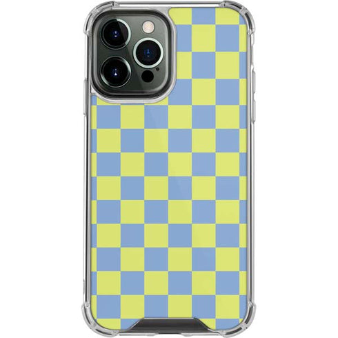 Neon Checkered iPhone 15 Pro Max Clear Case
